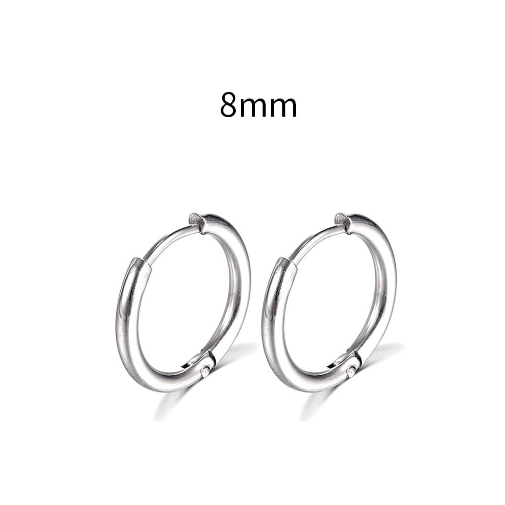 2025 New Simple Stainless Steel Small Hoop Earrings for Women Men Cartilage Ear Piercing Jewelry Pendientes Hombre Mujer